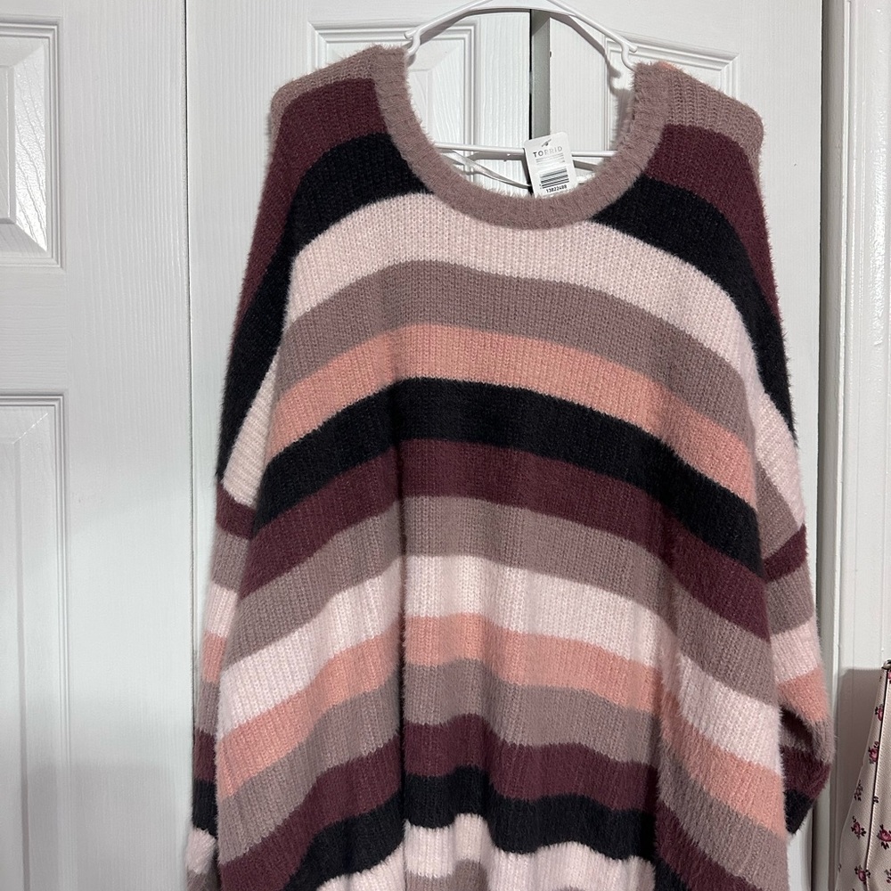 Torrid Multicolor Striped Pullover Sweater NWT